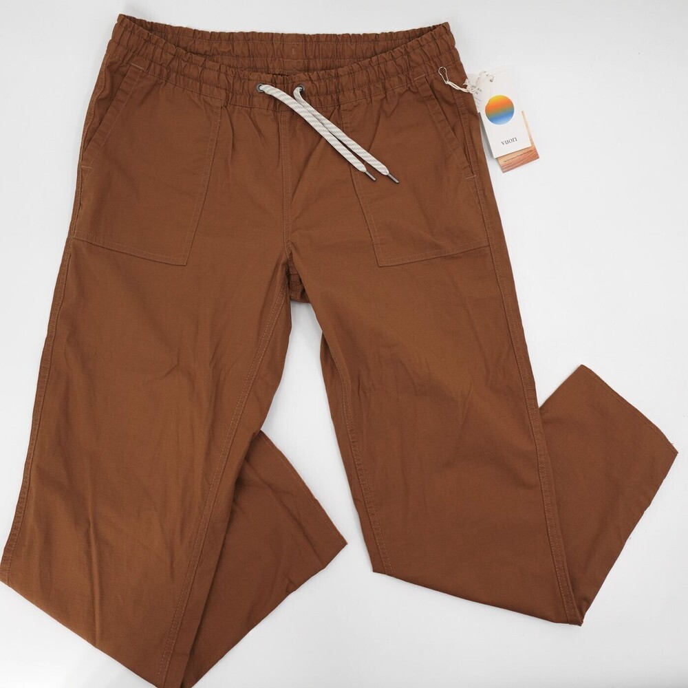Vuori Pants Womens Medium Caramel Vintage Ripstop Elastic Waist Drawstring Dura
